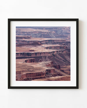 Layered red rock canyon landscape