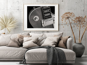 guitarra minimalista Arte de pared en blanco y negro