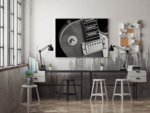 guitarra Impresión Fine Art con cuerdas y trastes