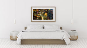 Fine Art‑print van Liberty Village baksteen en metalen texturen