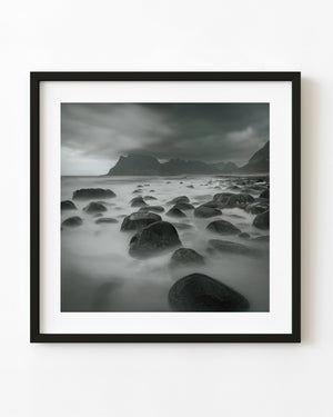 Ghostly rock formations wall art from Lofoten