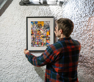 Düstere urbane Leinwand, ein harmonisches Chaos aus Graffiti-Stilen, von Wildstyle-Schriftzügen bis hin zu Cartoon-Figuren, die den dynamischen Puls der Straßen veranschaulichen.
