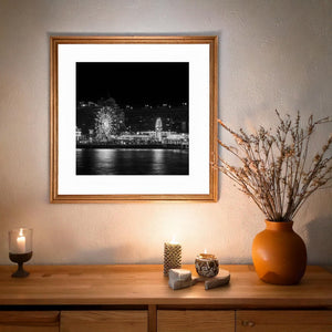 Sydney night photograph of Luna Park and soft reflections beneath a bridge