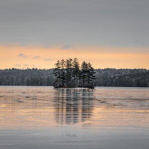 Tranquil spring sunset reflection