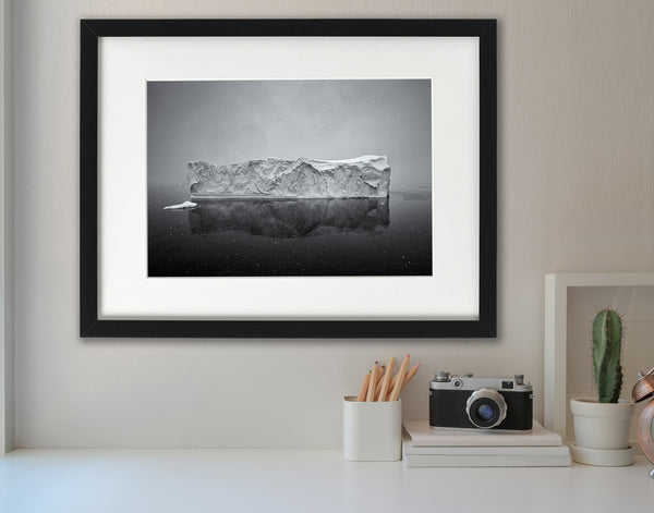 Majestic Iceberg Amid Antarctic Snowstorm Dramatic Photo | Photo Art Print fine art photographic print