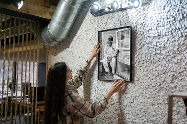 Indian man in traditional and modern attire wall art