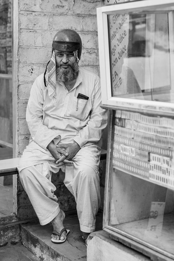 Black and white portrait man in Mysore