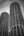 Chicago Marina City cylindrical skyscrapers in monochrome architectural style