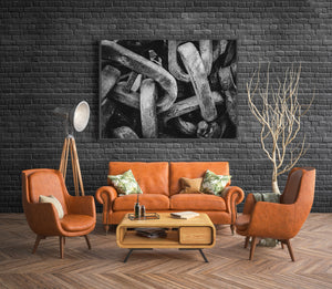 Detail shot of interlocking links in giant chains, illustrating the intricate craftsmanship and enduring quality.