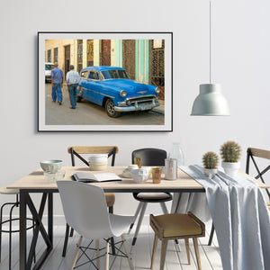 Cuban vintage car and people photography