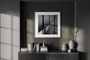 wzór architektoniczny z szyną i cieniami Sztuka piękna fotografować