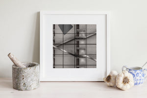 Modern Glass Building Staircase Sleek Architecture | Photo Art Print fine art photographic print