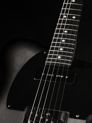 Minimalist black and white guitar wall art