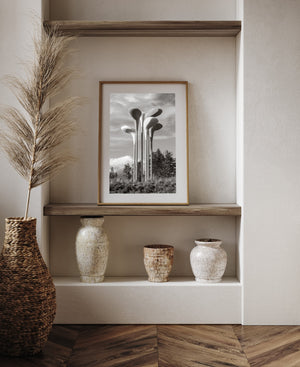 Scottish landscape with contemporary sculpture