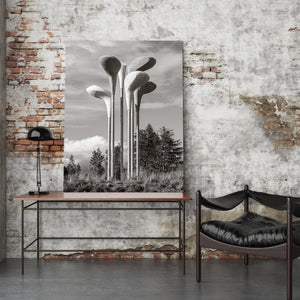 Outdoor statue near golf course in Scotland