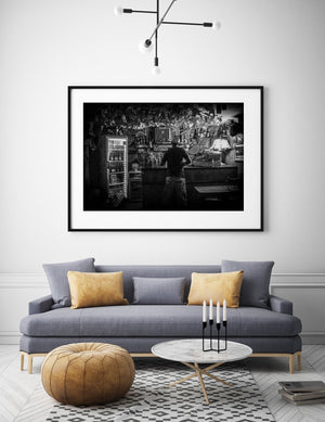 Cuban bar with money on the ceiling