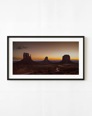 Monument Valley buttes at sunset