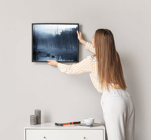 Blue-toned flooded forest photograph