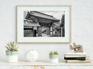 Classic Buddhist temple gateway in Nagasaki architectural detail
