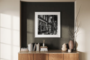 Amsterdam City Centre hotel sign illuminated at night