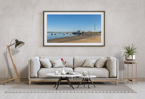 Low-tide waterfront scene along the New Hampshire coast