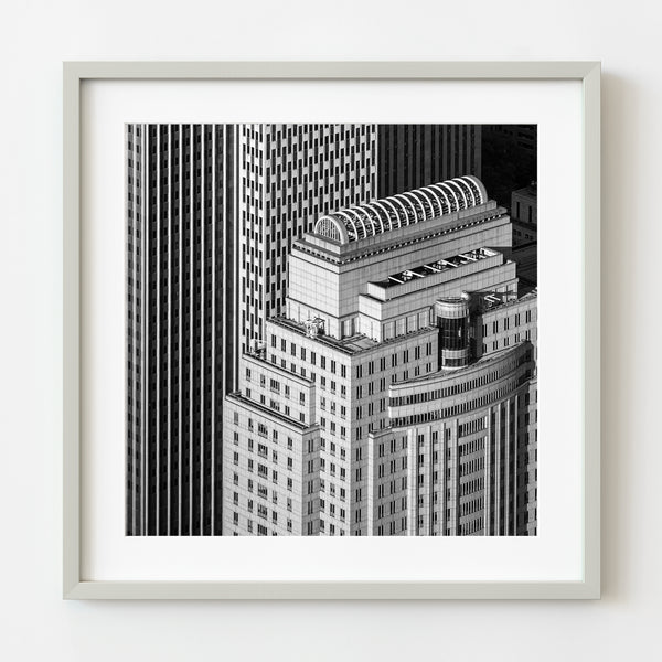 New York City Skyline, Architectural Detail of Modern Skyscrapers, Urban Photography Art Print.