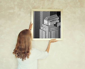 Abstract Urban Landscape, Close-Up of Skyscraper Facades in New York, Contemporary Art Print.