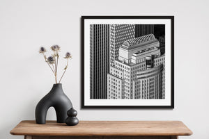 Captivating View of New York Skyscrapers, Urban Geometry in Fine Art, Decorative Wall Photography.