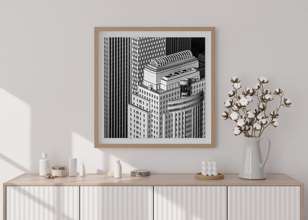 Dynamic New York Cityscape, Geometric Patterns of High-Rises, Unique Architectural Photography.