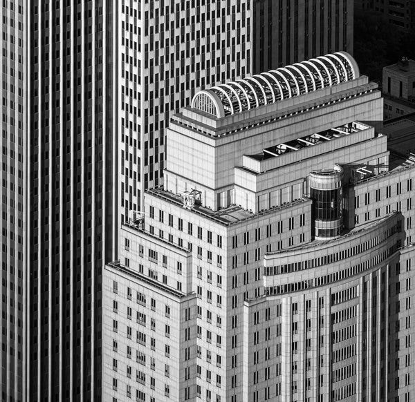 Monochrome NYC Architecture, High-Rise Buildings Silhouette, Fine Art Photography for Wall Decor.