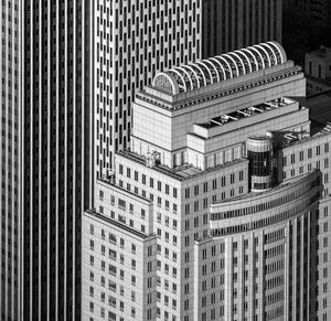 Monochrome NYC Architecture, High-Rise Buildings Silhouette, Fine Art Photography for Wall Decor.