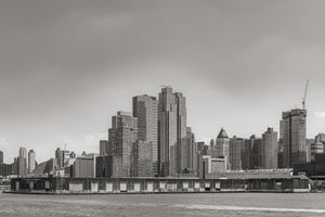 Waterfront terminal at Pier 76 beneath New York high-rises