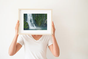 Natural waterfall pattern on rugged cliff in South Island New Zealand