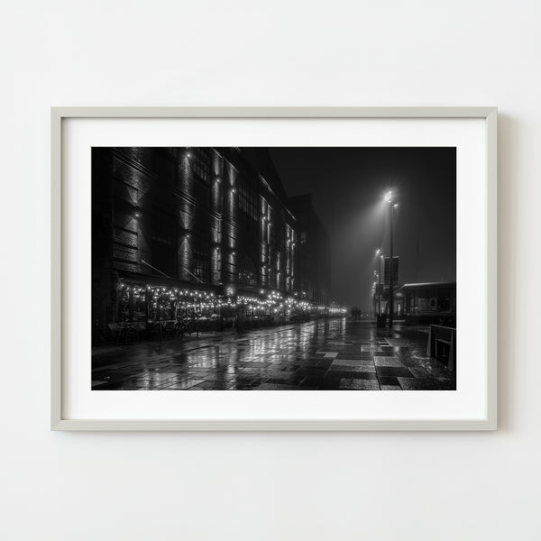 Oslo Aker Brygge night reflections wall art