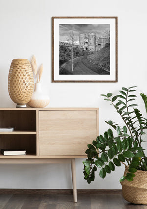 Windsor Castle towers in dramatic light