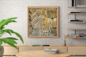 Iceland rock wall art with earthy tones