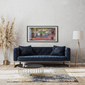 Graffiti wall photograph showing bright red and green artwork in Oslo Norway