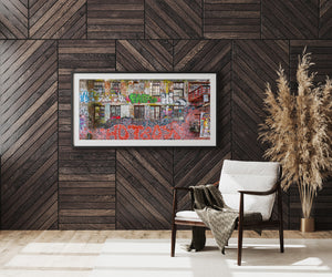 Colorful Oslo street art photo for bold urban wall decor