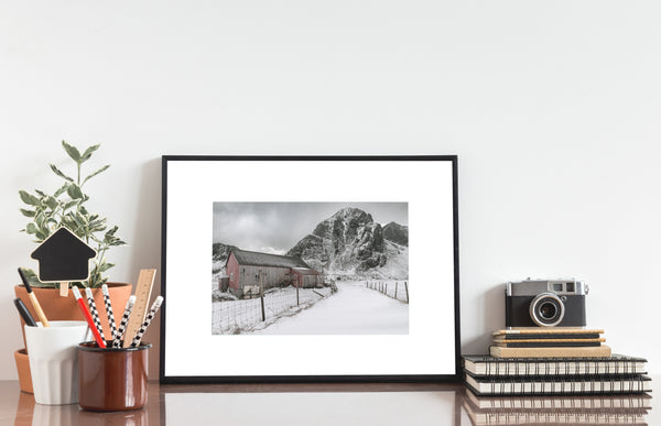 Picturesque Norwegian countryside with classic barn