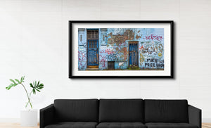 Historic London wall showcasing vibrant street art