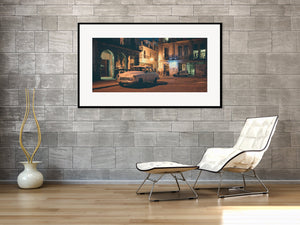 Quiet night street scene in Havana