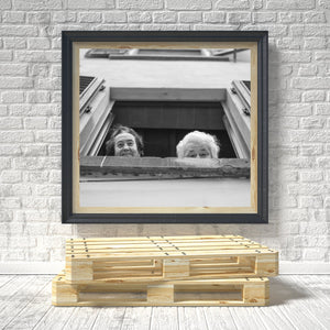 Two senior women enjoying Tuscan street festival