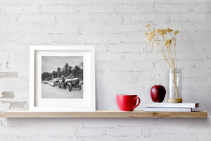 Industrial Machinery in Winter Landscape Print