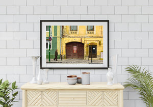 Historic Eastern European street scene in Brasov