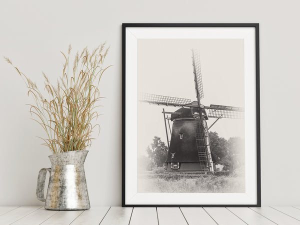 Antique-style windmill photograph