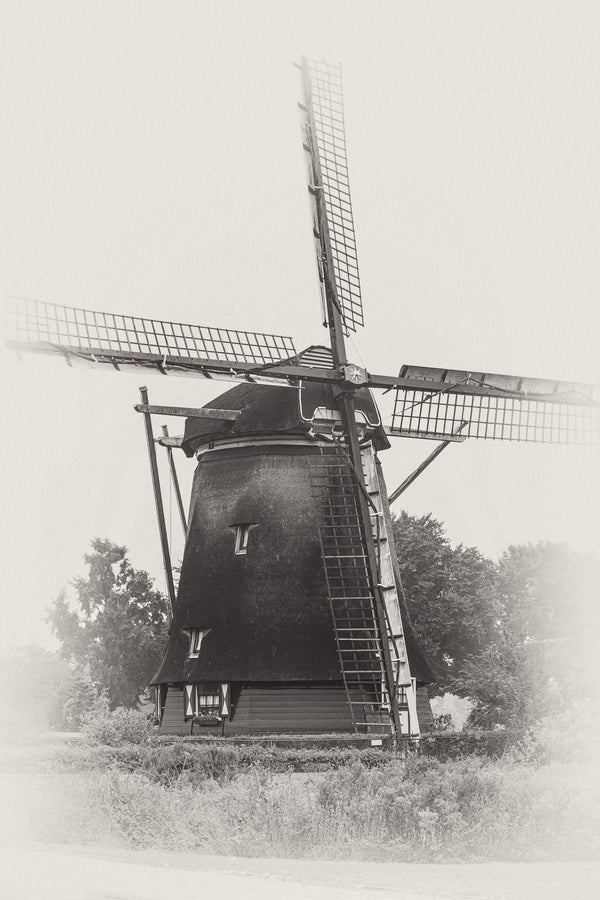 Vintage windmill in Amsterdam