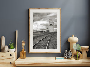 Rail tracks leading to symbol of agricultural heritage