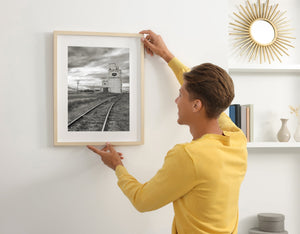 Serenity of rural farming captured in grain elevator scene