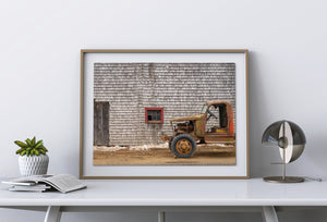 Peeling paint on vintage truck in countryside