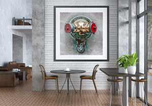 Close-up of an old brass fire hose nozzle used in NYC